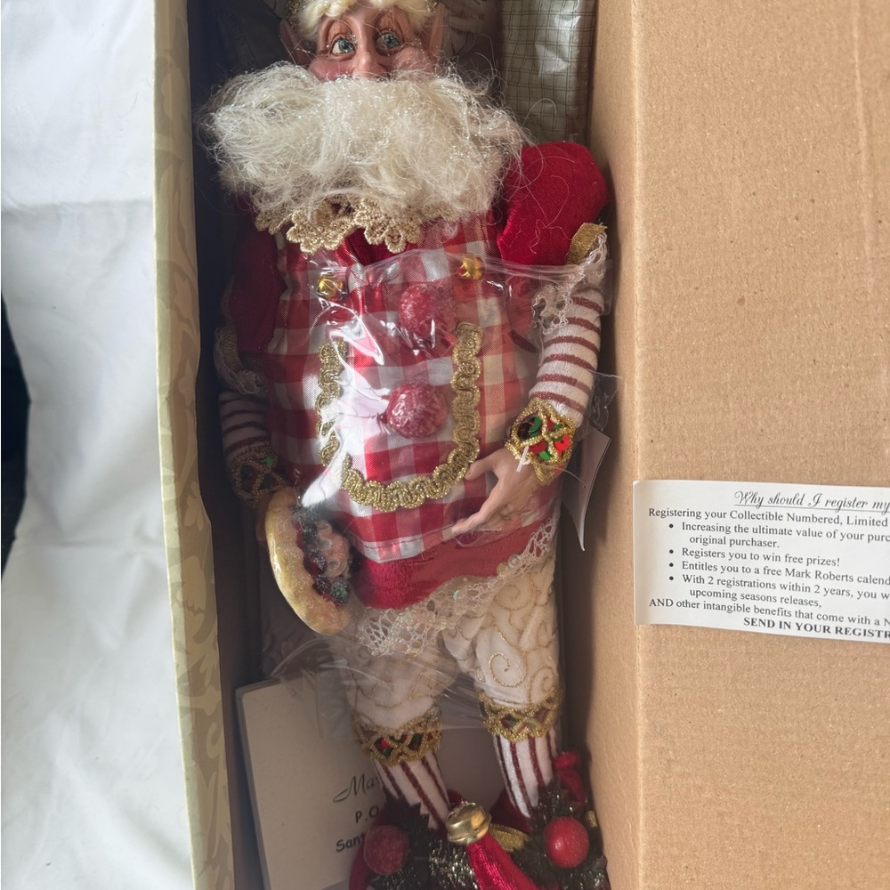 Mark Roberts Baker Fairy Festive Santa in Red and White